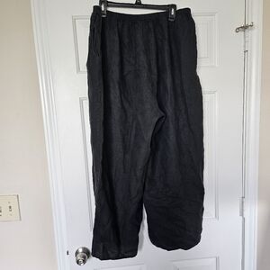 Flax 1G Black 100% Linen Pants